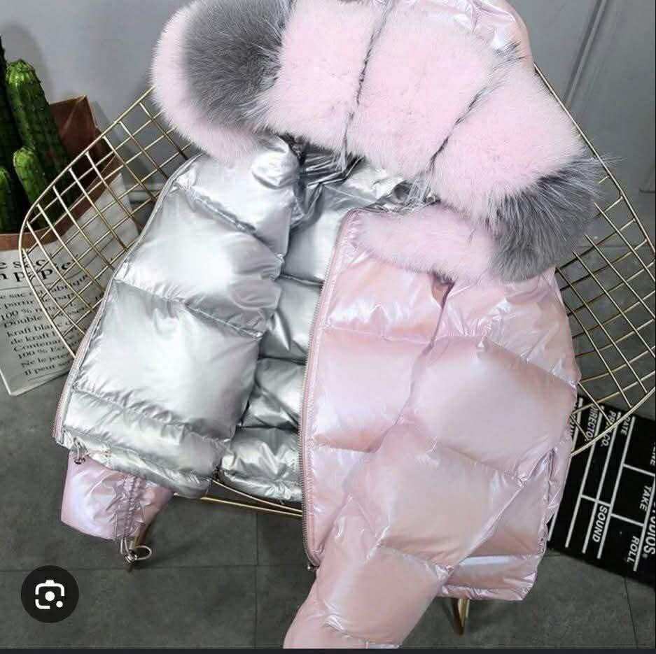 Puchowa różowa kurtka