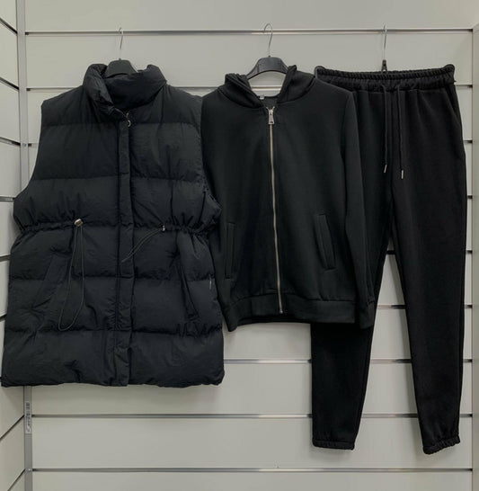 [F] komplet czarny 3-częściowy