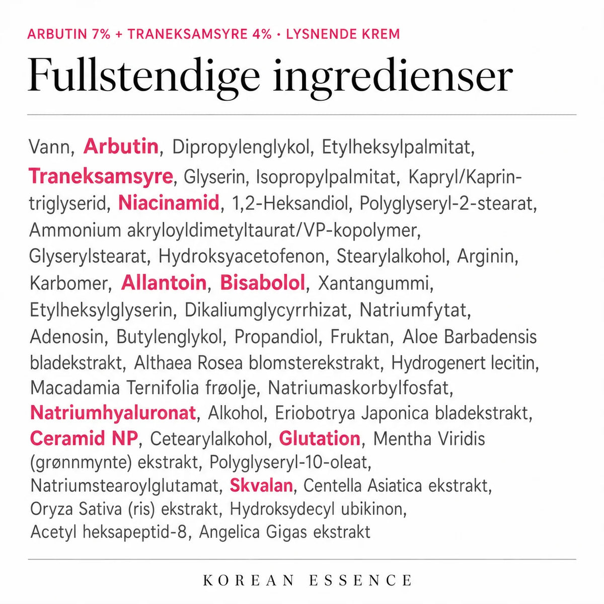 Arbutin 7% + Tranexamic Acid 4% Cream
