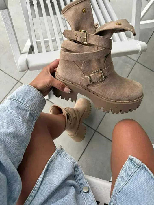 [F] buty Botki jasny beż