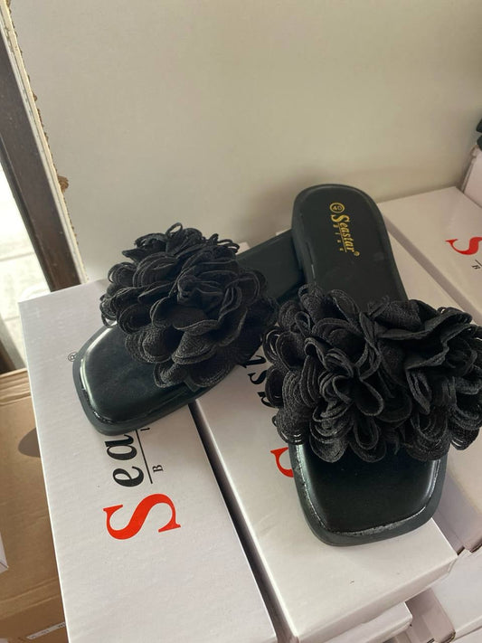 Klapki Black Flower