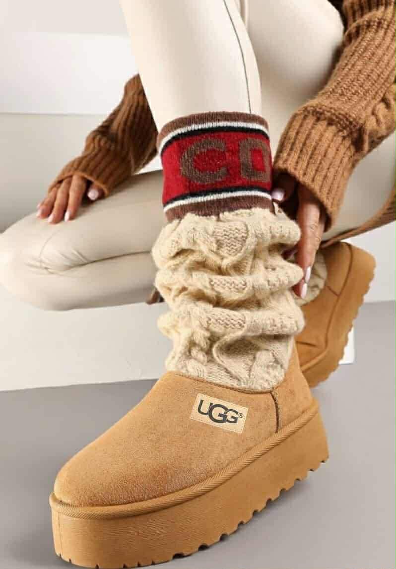 [F] buty karmel skarpetka