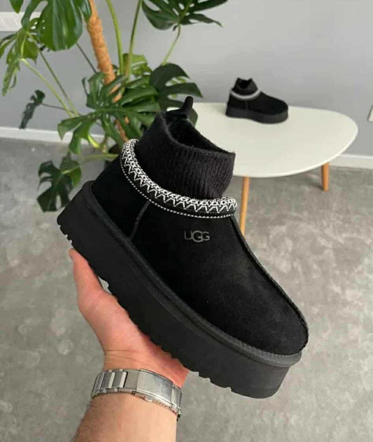 [F] buty czarne ug skarpetka